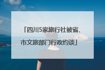 四川5家旅行社被省、市文旅部门行政约谈