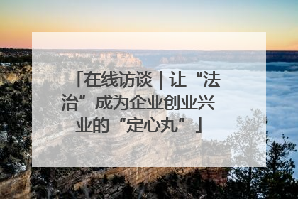 在线访谈｜让“法治”成为企业创业兴业的“定心丸”