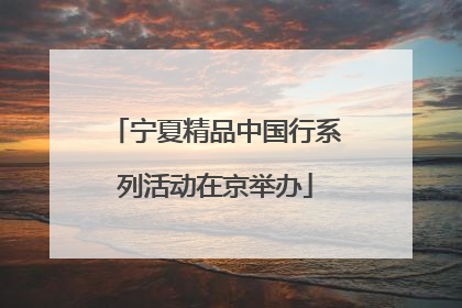 宁夏精品中国行系列活动在京举办