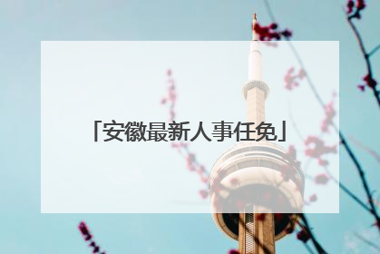 安徽最新人事任免