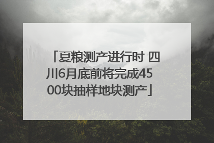 夏粮测产进行时 四川6月底前将完成4500块抽样地块测产
