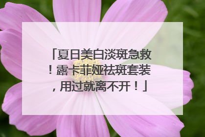 夏日美白淡斑急救！露卡菲娅祛斑套装，用过就离不开！