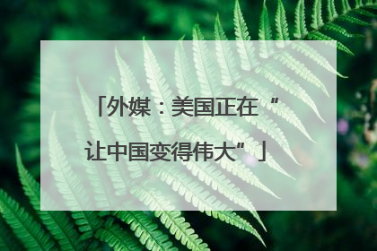 外媒：美国正在“让中国变得伟大”