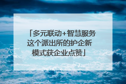 多元联动+智慧服务 这个派出所的护企新模式获企业点赞