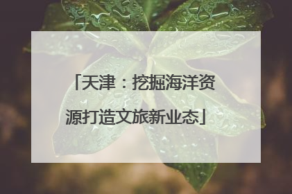 天津：挖掘海洋资源打造文旅新业态