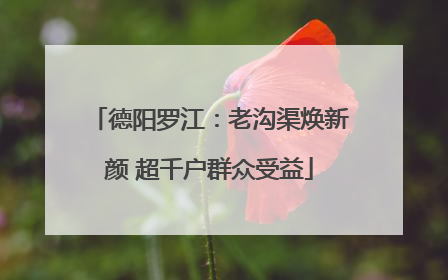 德阳罗江：老沟渠焕新颜 超千户群众受益