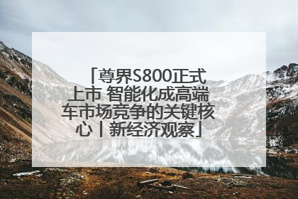 尊界S800正式上市 智能化成高端车市场竞争的关键核心丨新经济观察