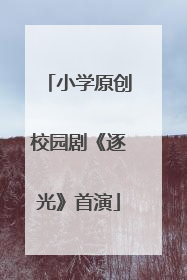 小学原创校园剧《逐光》首演
