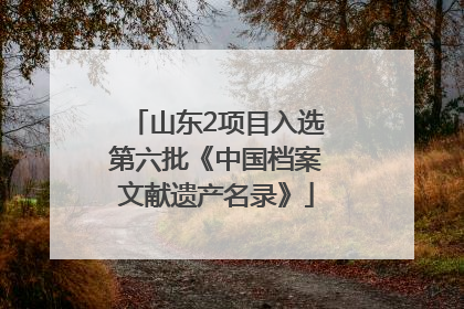 山东2项目入选第六批《中国档案文献遗产名录》