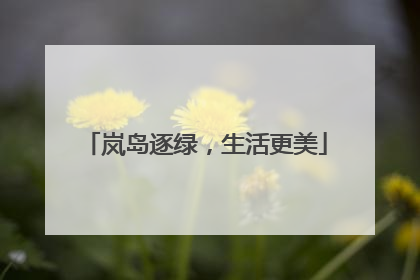岚岛逐绿，生活更美