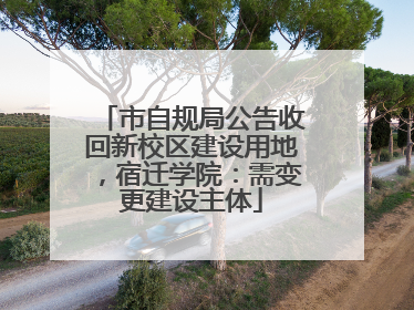 市自规局公告收回新校区建设用地，宿迁学院：需变更建设主体