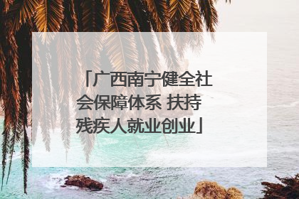 广西南宁健全社会保障体系 扶持残疾人就业创业
