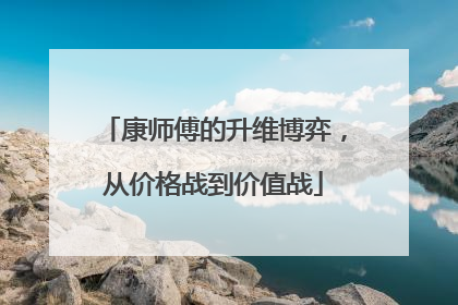 康师傅的升维博弈，从价格战到价值战