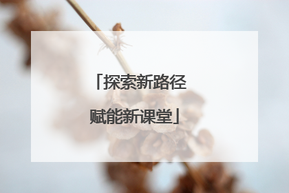 探索新路径 赋能新课堂