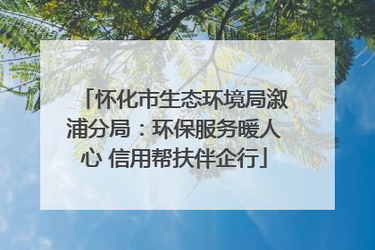 怀化市生态环境局溆浦分局：环保服务暖人心 信用帮扶伴企行