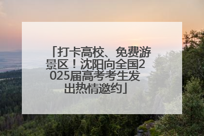打卡高校、免费游景区！沈阳向全国2025届高考考生发出热情邀约