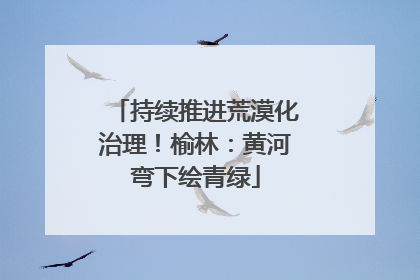 持续推进荒漠化治理！榆林：黄河弯下绘青绿