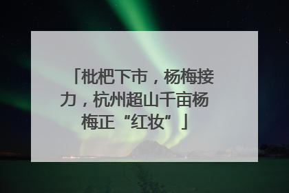 枇杷下市，杨梅接力，杭州超山千亩杨梅正“红妆”