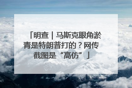 明查｜马斯克眼角淤青是特朗普打的？网传截图是“高仿”
