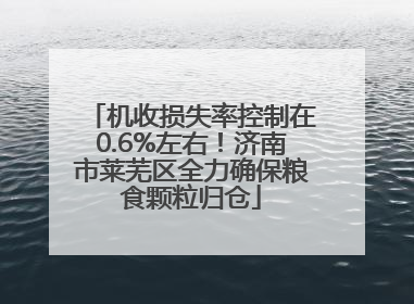 机收损失率控制在0.6%左右！济南市莱芜区全力确保粮食颗粒归仓