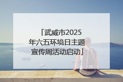 武威市2025年六五环境日主题宣传周活动启动