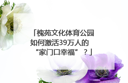 槐苑文化体育公园如何激活39万人的“家门口幸福”？