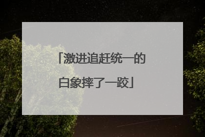激进追赶统一的白象摔了一跤