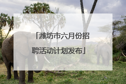 潍坊市六月份招聘活动计划发布