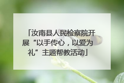 汝南县人民检察院开展“以手传心，以爱为礼”主题帮教活动