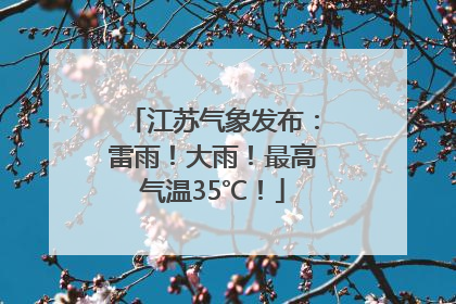 江苏气象发布：雷雨！大雨！最高气温35℃！