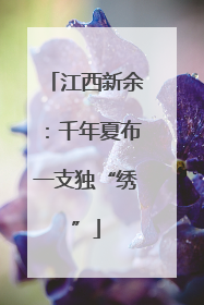 江西新余：千年夏布一支独“绣”