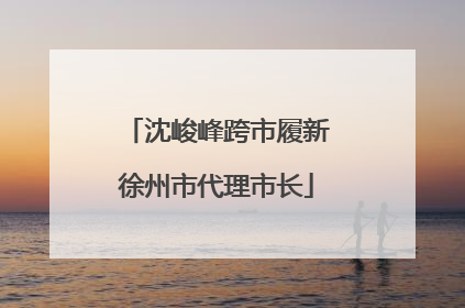 沈峻峰跨市履新徐州市代理市长