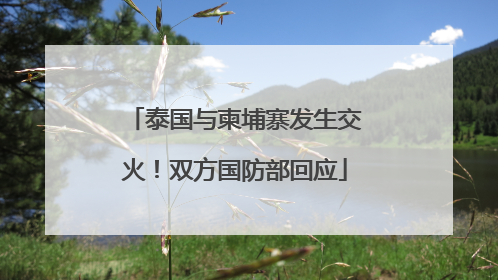 泰国与柬埔寨发生交火！双方国防部回应