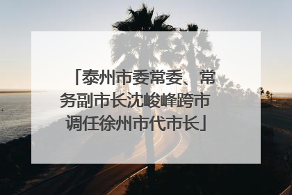 泰州市委常委、常务副市长沈峻峰跨市调任徐州市代市长