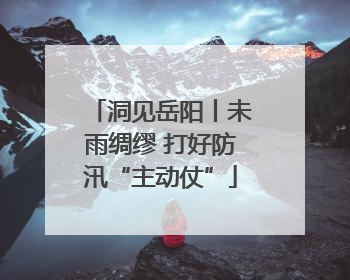 洞见岳阳丨未雨绸缪 打好防汛“主动仗”