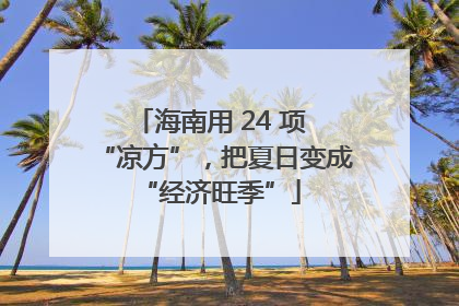 海南用 24 项 “凉方”，把夏日变成 “经济旺季”