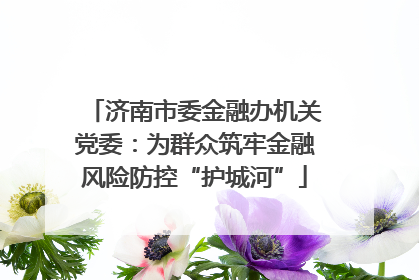 济南市委金融办机关党委：为群众筑牢金融风险防控“护城河”
