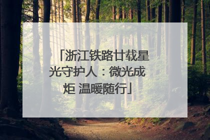 浙江铁路廿载星光守护人：微光成炬 温暖随行