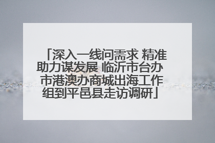 深入一线问需求 精准助力谋发展 临沂市台办 市港澳办商城出海工作组到平邑县走访调研