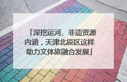 深挖运河、非遗资源内涵，天津北辰区这样助力文体旅融合发展