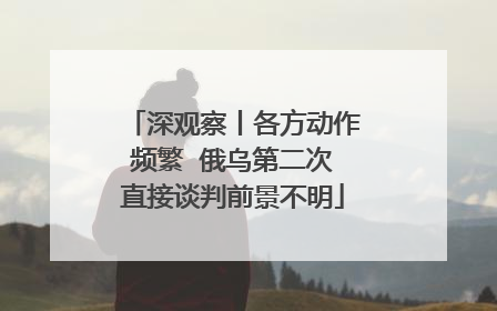 深观察丨各方动作频繁  俄乌第二次直接谈判前景不明