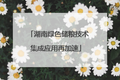 湖南绿色储粮技术集成应用再加速