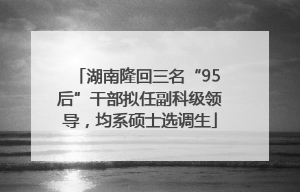湖南隆回三名“95后”干部拟任副科级领导，均系硕士选调生