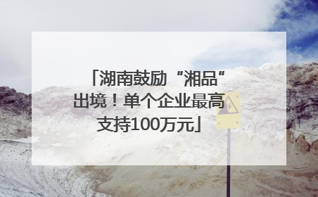 湖南鼓励“湘品”出境！单个企业最高支持100万元