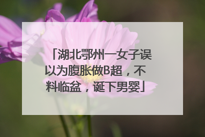 湖北鄂州一女子误以为腹胀做B超，不料临盆，诞下男婴