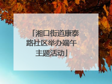 湘口街道康泰路社区举办端午主题活动