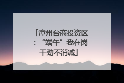 漳州台商投资区：“端午”我在岗 干劲不消减