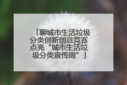 聊城市生活垃圾分类创新创意竞赛点亮“城市生活垃圾分类宣传周”