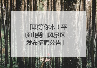 职等你来！平顶山尧山风景区发布招聘公告
