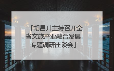 胡昌升主持召开全省文旅产业融合发展专题调研座谈会